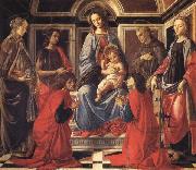 Sandro Botticelli The Madonna and Child Enthroned,with SS.Mary Magdalen,Catherine of Alexandria,John the Baptist,Francis,and Cosmas and Damian